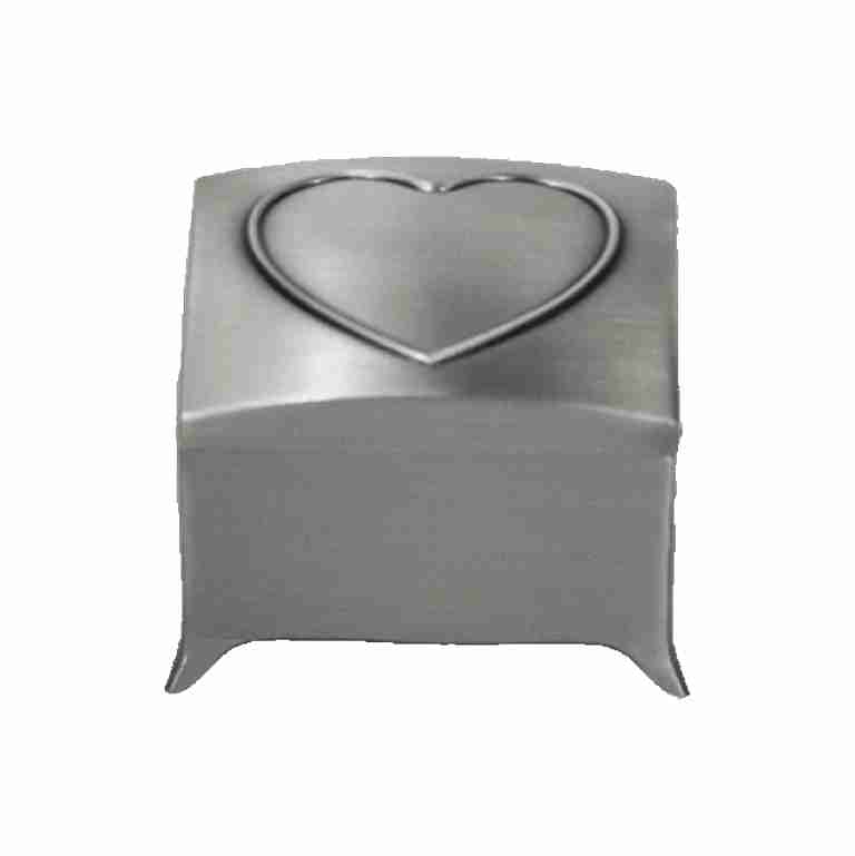 Pewter Finish Jewellery Box with Heart Lid
